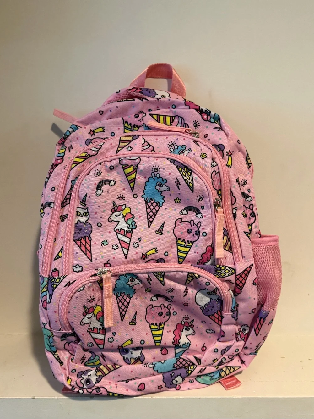 Kids Pink Ice Cream & Unicorn Backpack - Cute School Bag